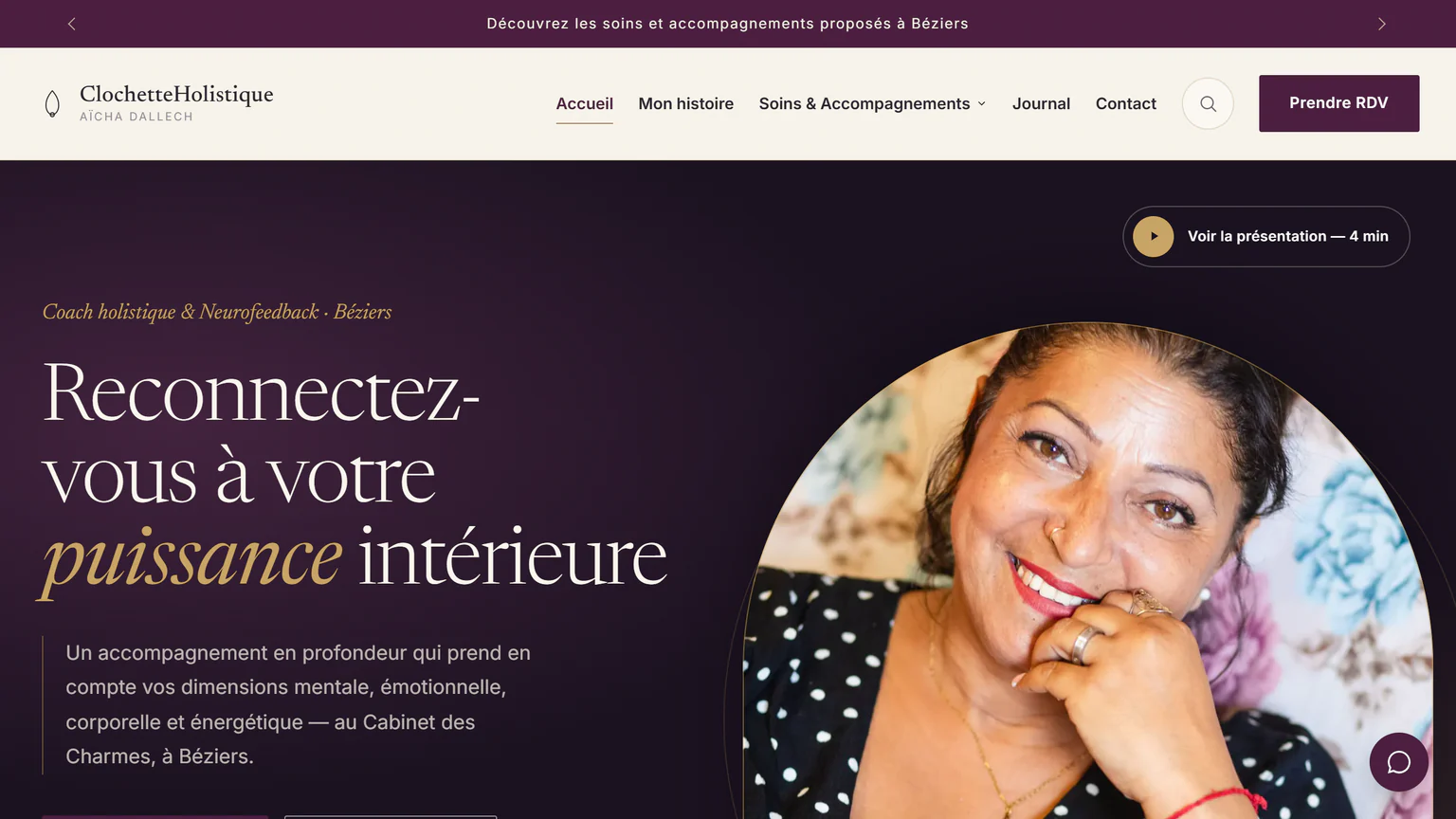 Site vitrine et boutique en ligne Clochette Holistique