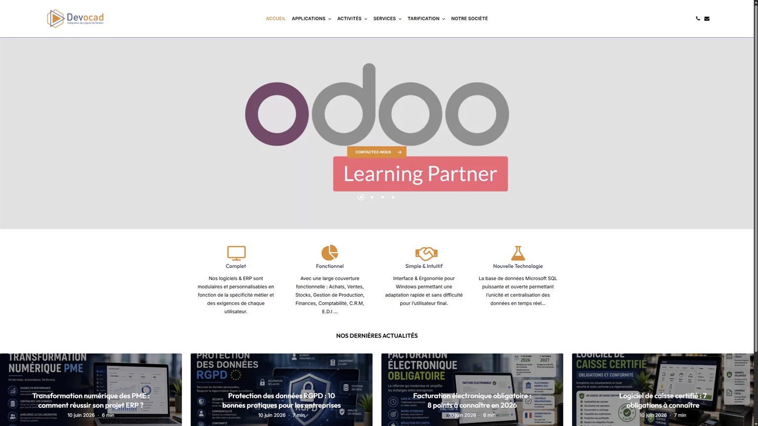 Capture du site WordPress Devocad